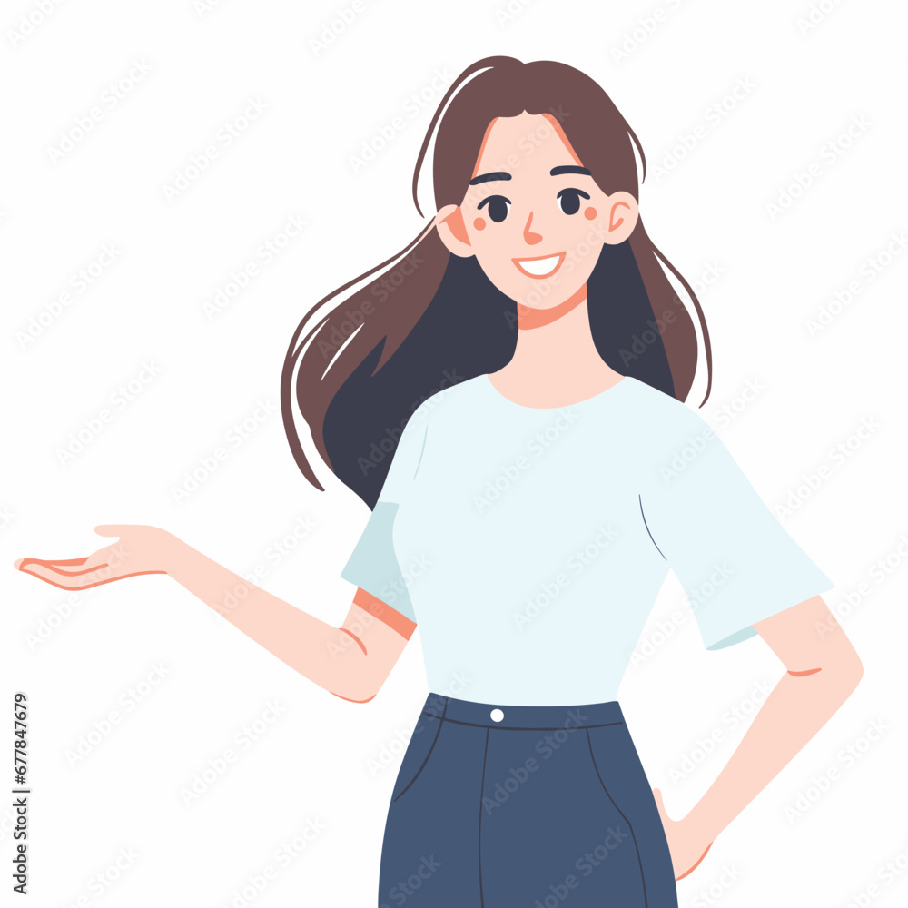 girl posing vector illustrations on white background