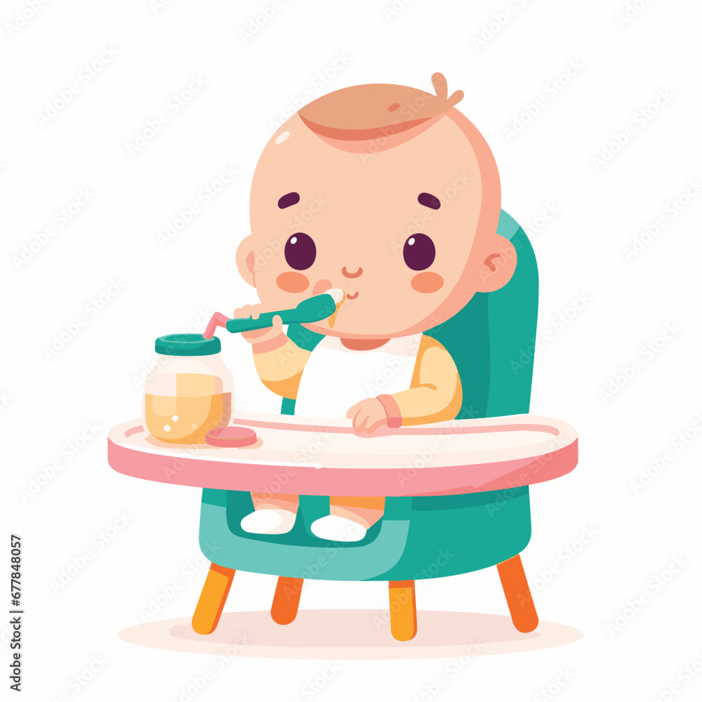 kids feeding vector illustrations on a white background kids feeding vector illustrations on a white background