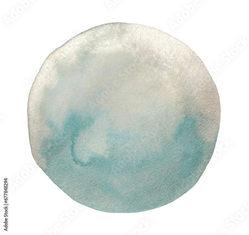 PNG Silver, blue ink metallic watercolor paper grain texture stain circle blot on transparent background.
