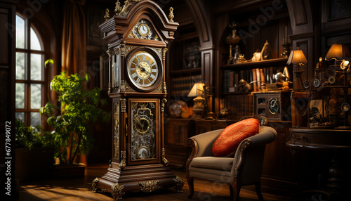 Luxury old fashioned living room with antique furniture and ornate decor generated by AI
