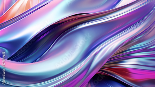 Wavy metallic texture banner, Ultraviolet wallpaper, fluid, liquid metal surface, spectrum