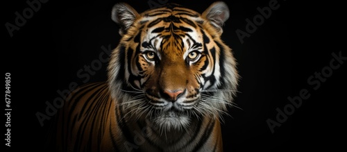 The majestic tiger with its black stripes embodied the essence of a wildcat yet its captivity in the zoo evoked a profound sense of sadness as it longed for the freedom of the feline world 