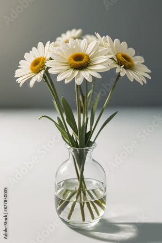 Barberton daisy African daisies flower, white and yellow in vase, Gerbera daisy, transvaal daisy, jamesonii © vian
