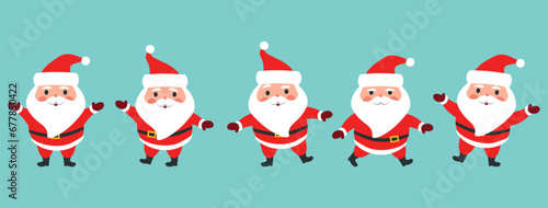 Vector illustration. Santa Claus in a red suit with a beard.