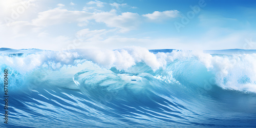 Blue ocean water with waves background 