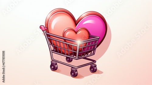 pink heart in a basket