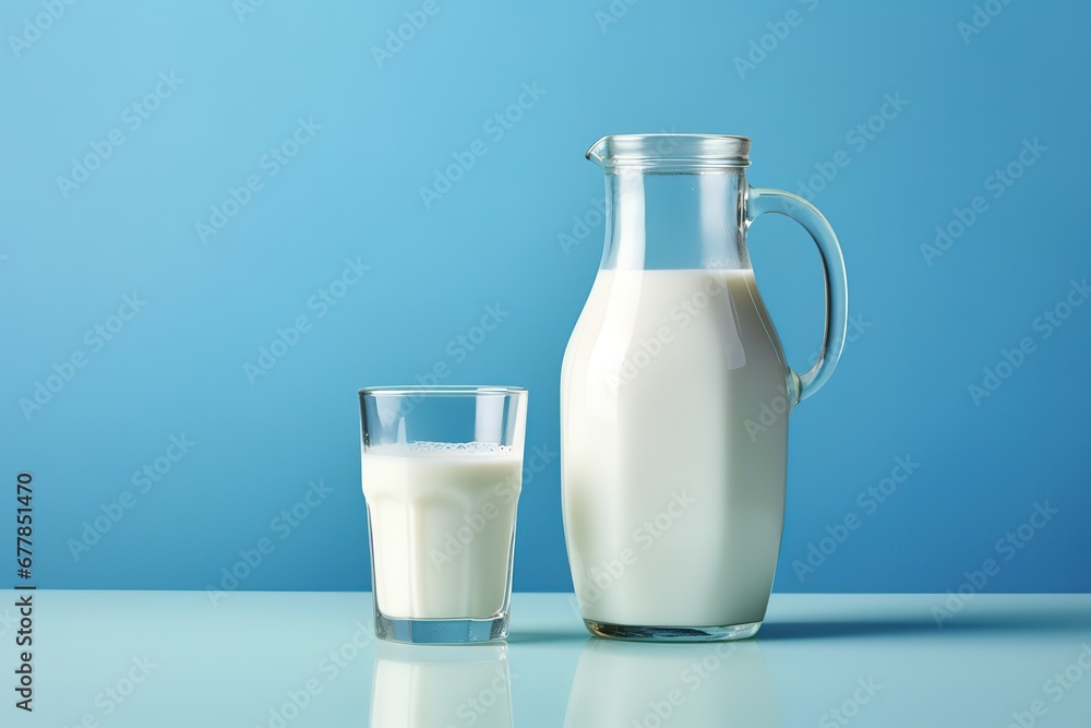 bottle of milk and glass bottle of milk and glass