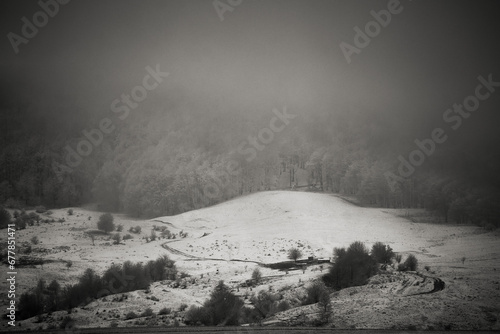Obraz na płótnie beautiful landscape with snow in the mountains in winter w salonie