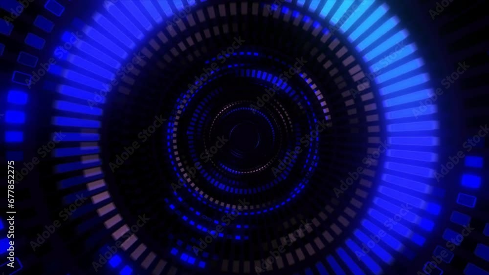 Abstract Endless flight in a futuristic blue corridor. 3D animation of a hyperspace tunnel. VJ Loop. 4K video. 3d render Abstract Endless flight in a futuristic blue corridor. 3D animation of a hyperspace tunnel. VJ Loop. 4K video. 3d render