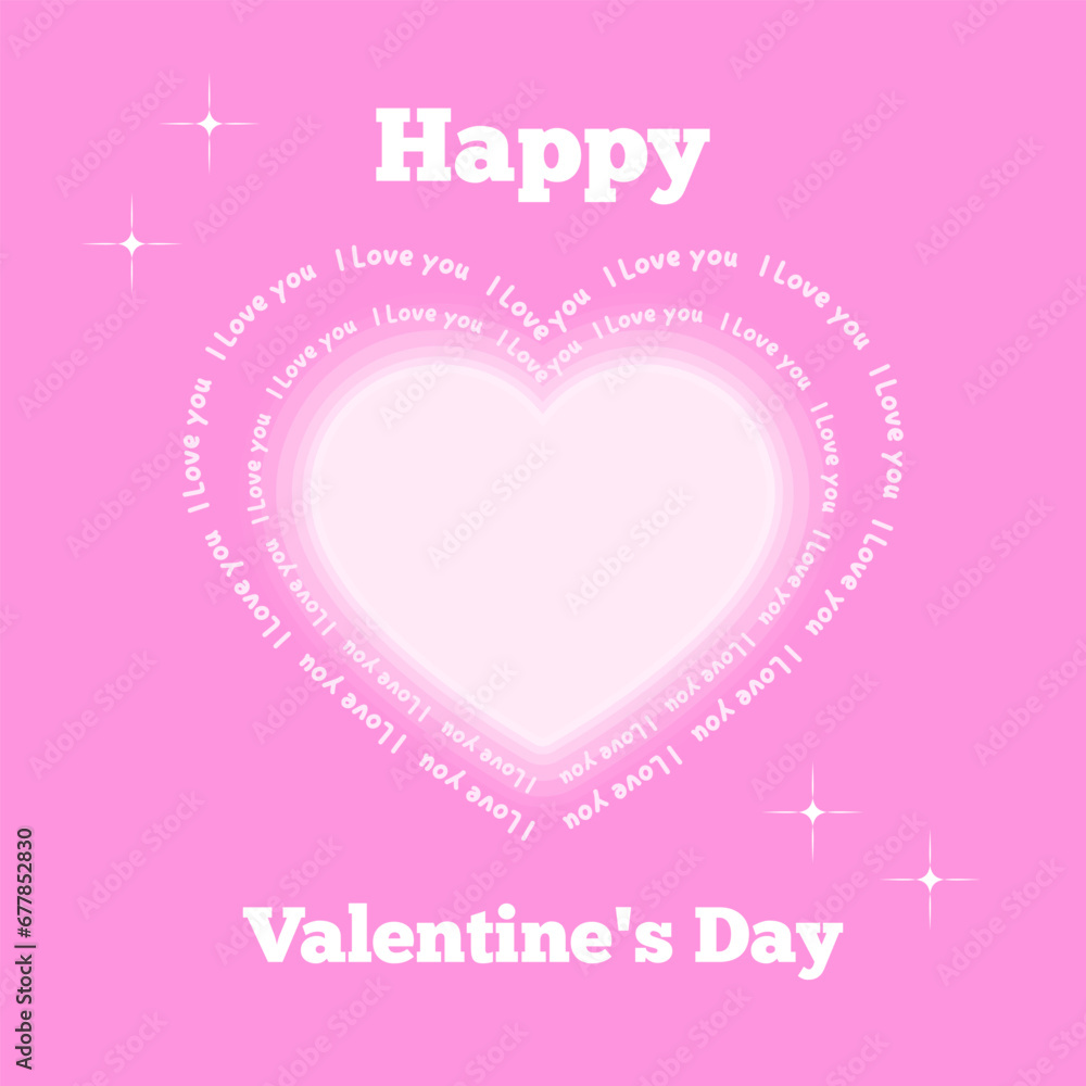 Happy Valentine's Day banner in the fashionable aesthetics of y2k. vector illustration. Happy Valentine's Day banner in the fashionable aesthetics of y2k. vector illustration.