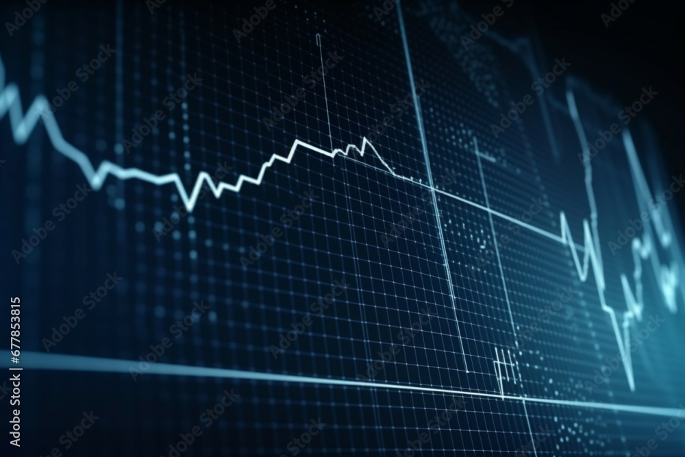 Naklejka premium A visually engaging wallpaper featuring a dynamic stock market chart graph, perfect for financial enthusiasts and traders. Ai generated