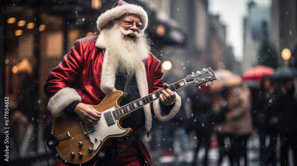 Santa Claus Rocking Out on the Street Santa Claus Rocking Out on the Street