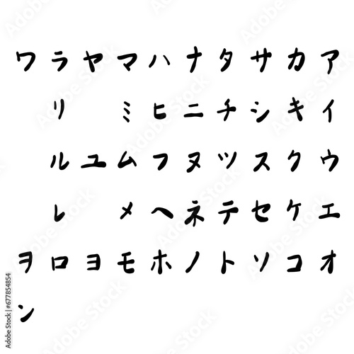 日本語のカタカナを手書き文字で