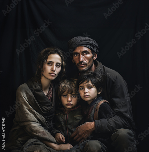 Young Arab immigrant family