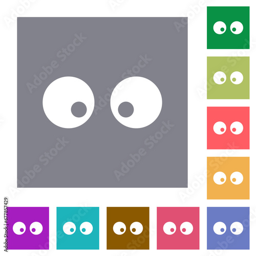 Watching eyes solid square flat icons