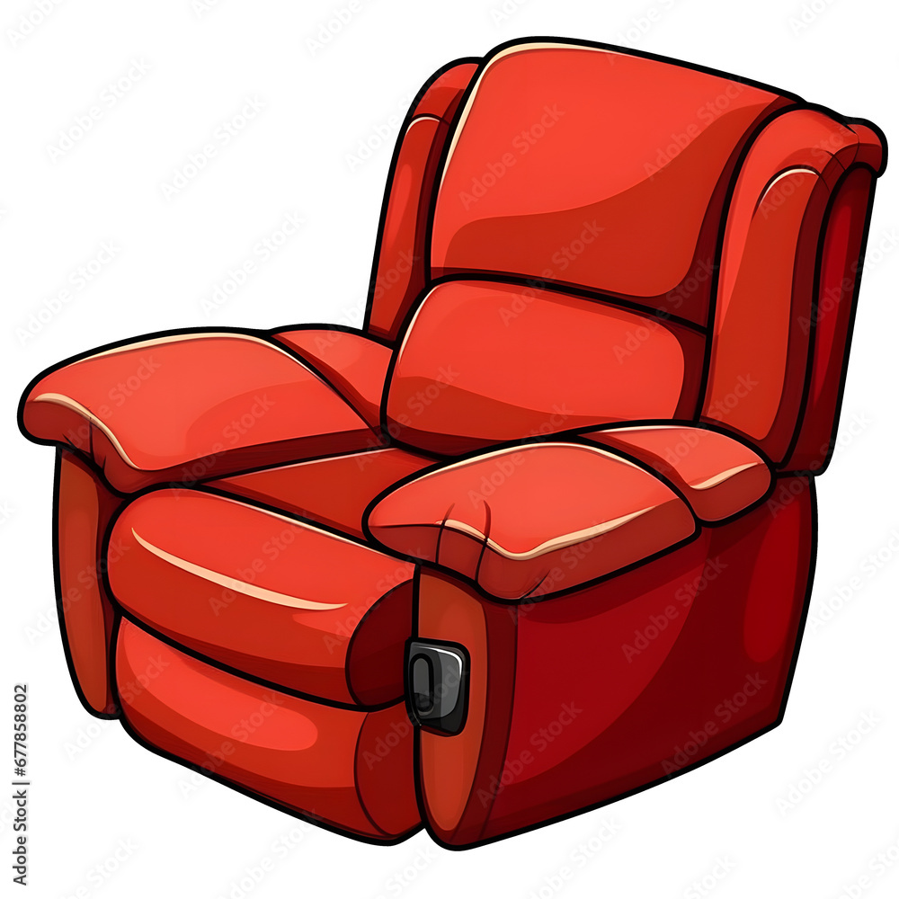 cartoon clipart of Recliner, furniture clipart, interior clipart