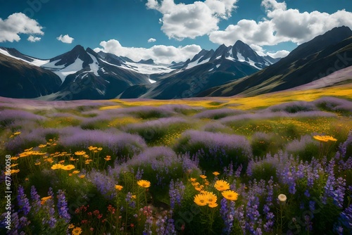 The vast expanse of a mountain plateau covered in wildflowers © Fahad