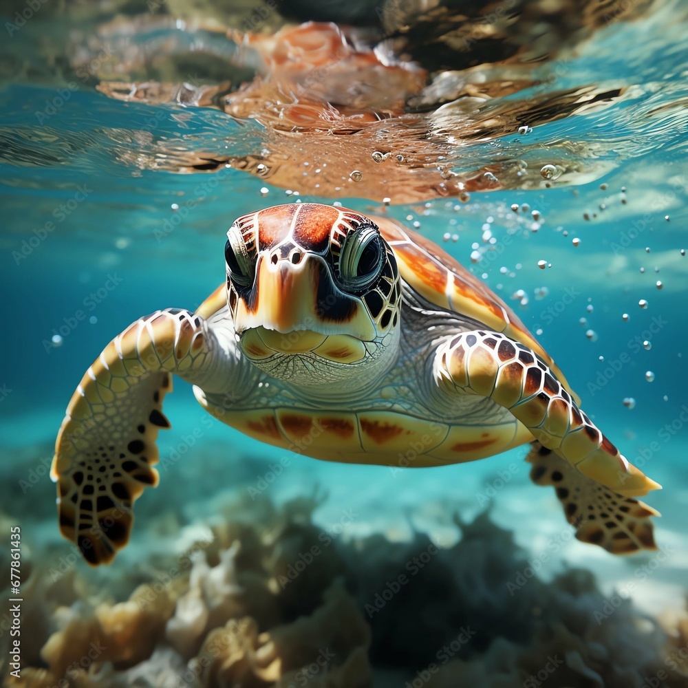Obraz premium green sea turtle