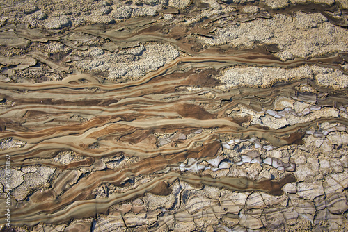 mud volcanoes from which flow mud rivers