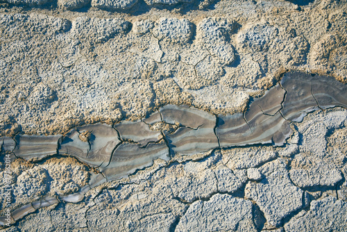 Obraz na płótnie cones of mud volcanoes from which rivers of mud flow w salonie