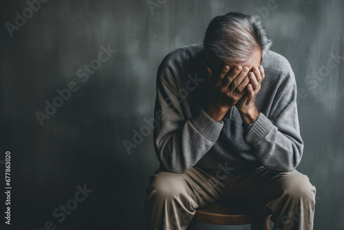 emotional strain of an elderly person coping with the loss of a spouse or loved one, highlighting the significance of emotional support and mental health services for seniors