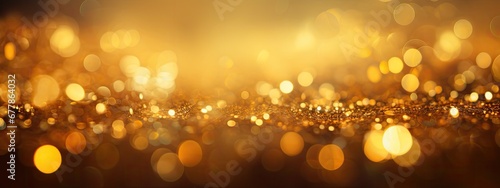 gold glitter background. backdrop of shiny blurry particles
