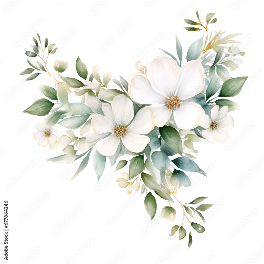 Fototapeta premium flower bouquet isolated on white background, ai generated 