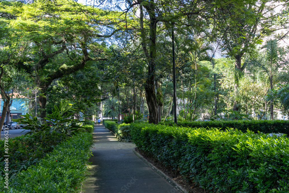 Pereira Coutinho Square in the Vila Nova Conceicao neighborhood, Sao Paulo, Brazil