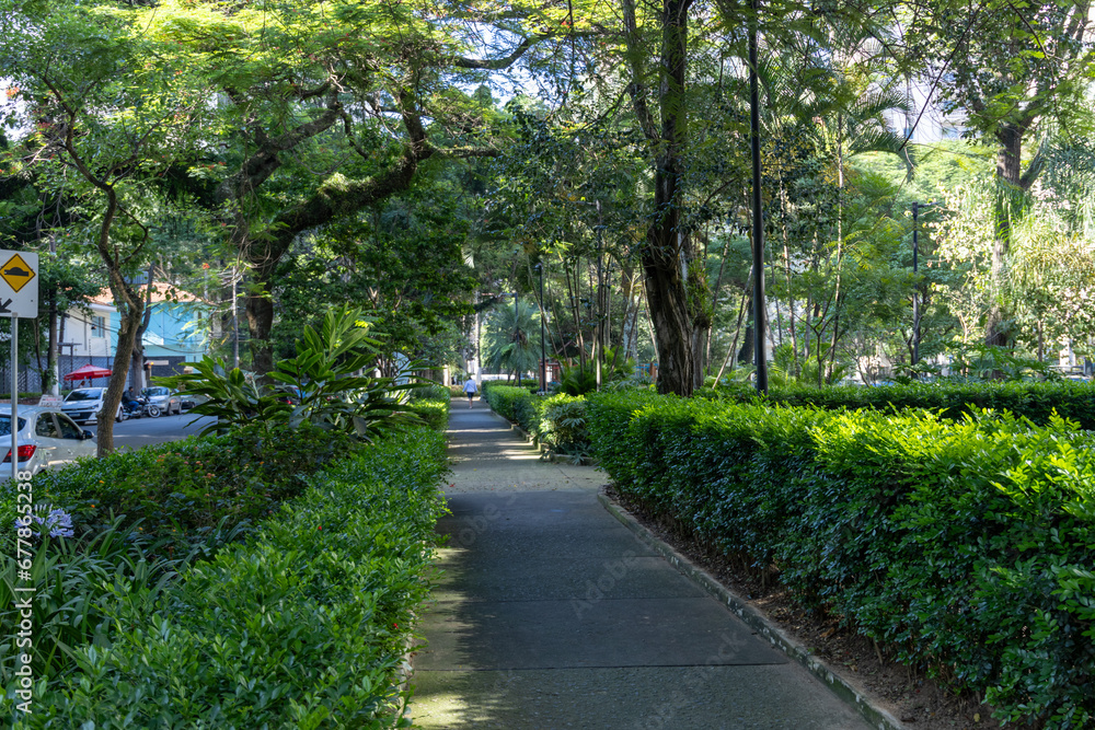 Pereira Coutinho Square in the Vila Nova Conceicao neighborhood, Sao Paulo, Brazil Pereira Coutinho Square in the Vila Nova Conceicao neighborhood, Sao Paulo, Brazil