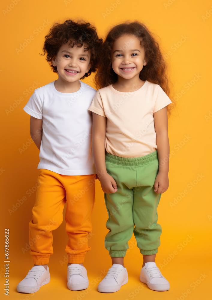 cheerful children, boy and girl on a colored background in the studio, brother and sister, child, kid, toddler, childhood, portrait, face, emotional, expression, joy, friends, happiness, baby, clothes cheerful children, boy and girl on a colored background in the studio, brother and sister, child, kid, toddler, childhood, portrait, face, emotional, expression, joy, friends, happiness, baby, clothes
