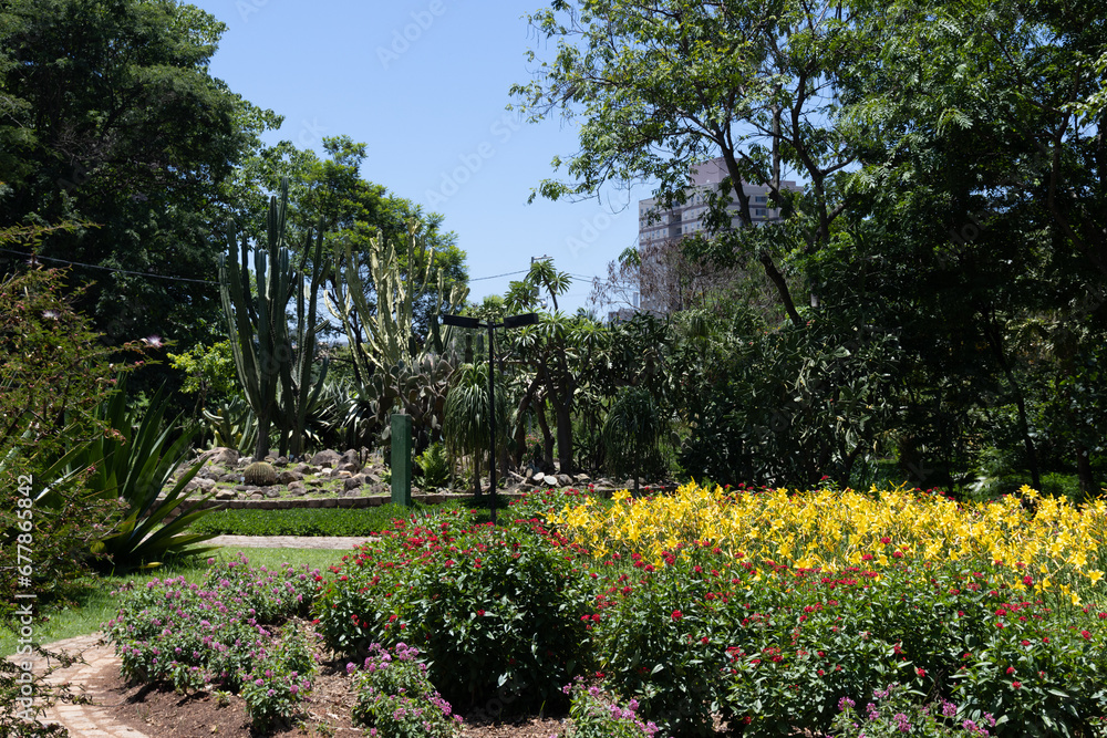 Botanic Garden of the city of Jundiai in Sao Paulo, Brazil. Aerial view.