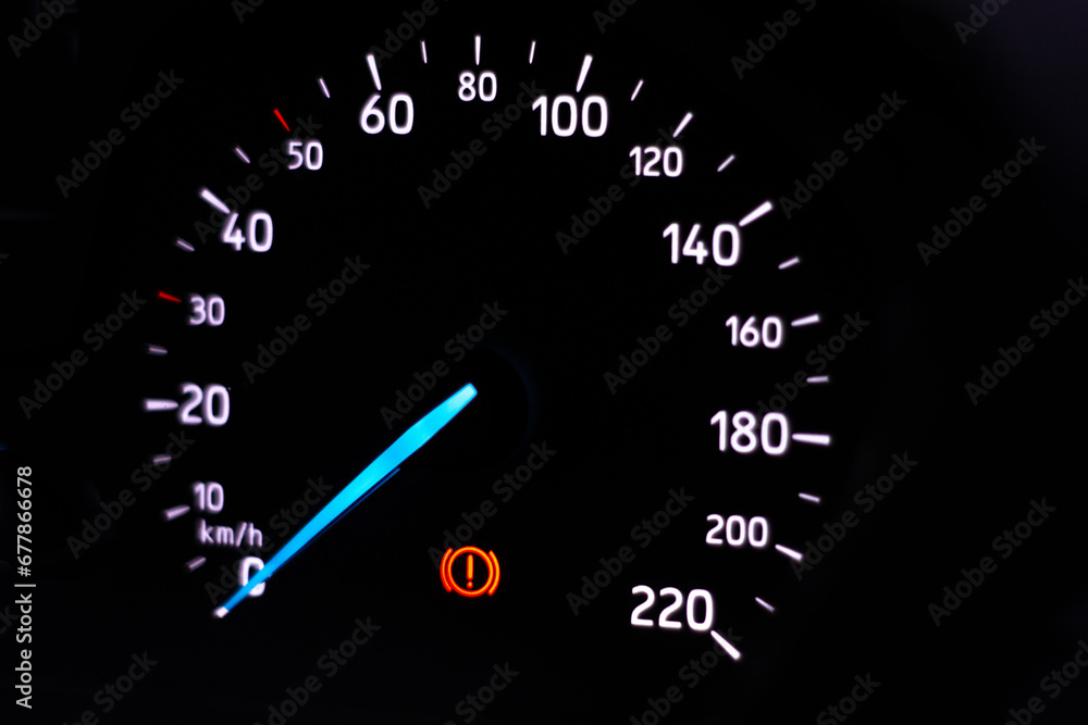 Car dashboard panel icon on a black background.emergency brake symbol Car dashboard panel icon on a black background.emergency brake symbol