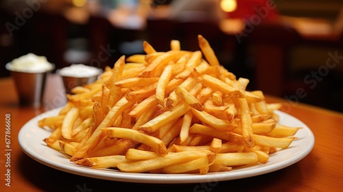 Shoestring fries are thin, crispy French fries that are cut into matchstick-like strips.
