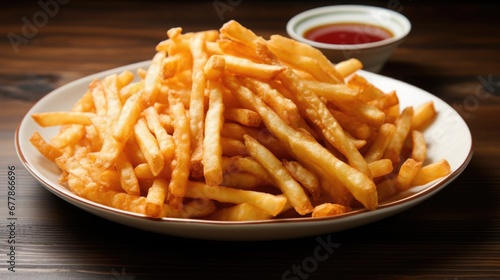 Shoestring fries are thin, crispy French fries that are cut into matchstick-like strips.