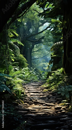 dense forest with a hidden secret garden uhd wallpaper