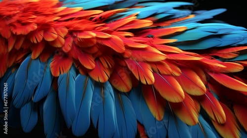 Feathers from a harlequin macaw © SAJAWAL JUTT