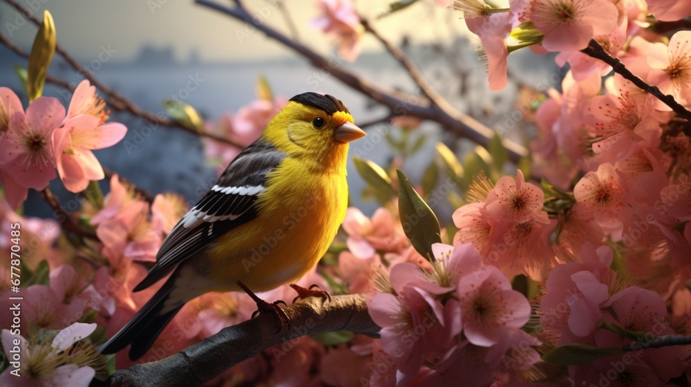 Nectar Nibblers: Finch and Floral Bounty
