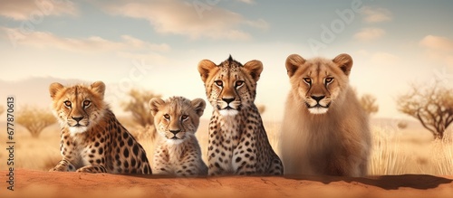 A cute animal portrait set against the stunning natural background of an African desert park showcasing the diverse wildlife and fauna of the African ground