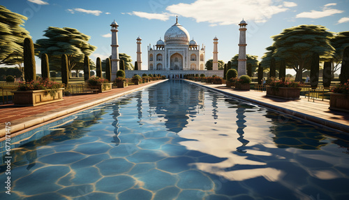 Famous mausoleum reflects spirituality and ancient Indian culture in architecture generated by AI