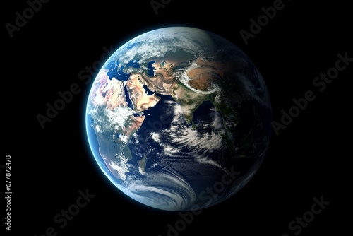 Image of the planet Earth as seen from a spaceship, captured using advanced technology. Generative AI