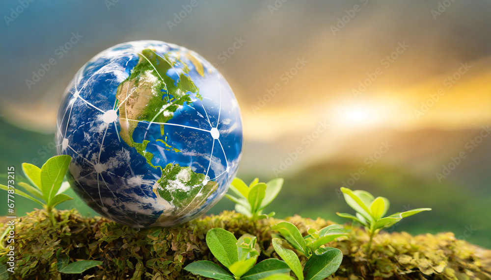 net zero emission carbon neutrality concept close up earth on nature background nature onservation ecology social responsibility and sustainability co2