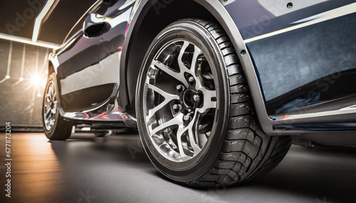 tires with powerful disc brakes pads on a sports racing luxury car © Emanuel