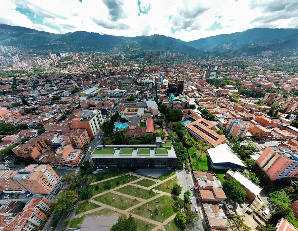 Envigado, Antioquia - Colombia. November 13, 2023. Aerial view of the city, municipality located in the south of the Aburra valley