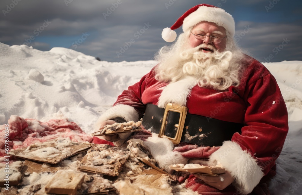Santa Claus Bringing Joy in a Winter Wonderland Generative AI
