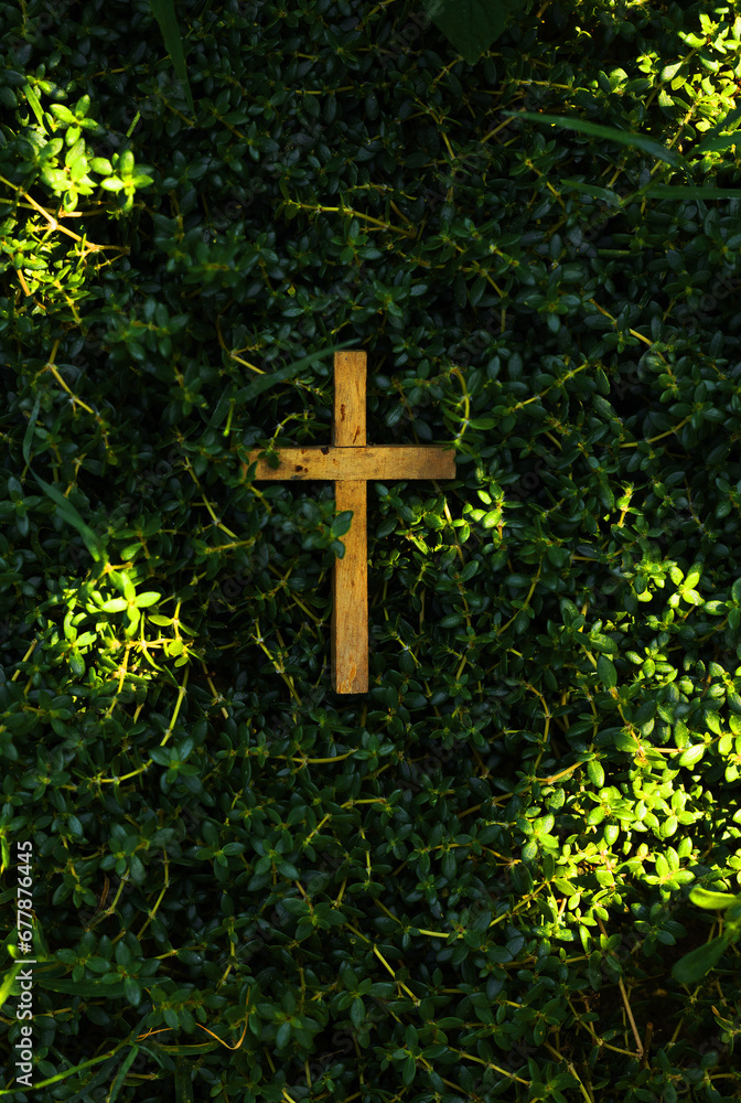 cross in the grass cross in the grass