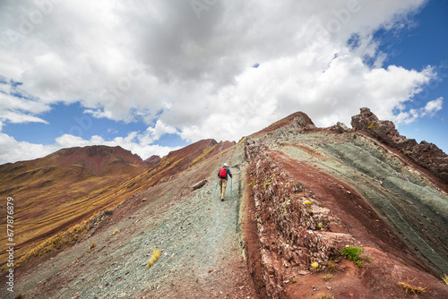 Hiker in Pallay Poncho photo