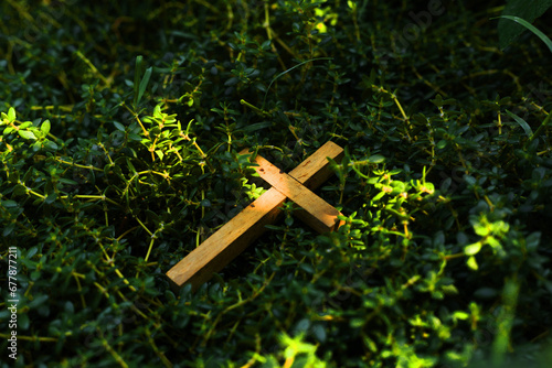 cross on the grass