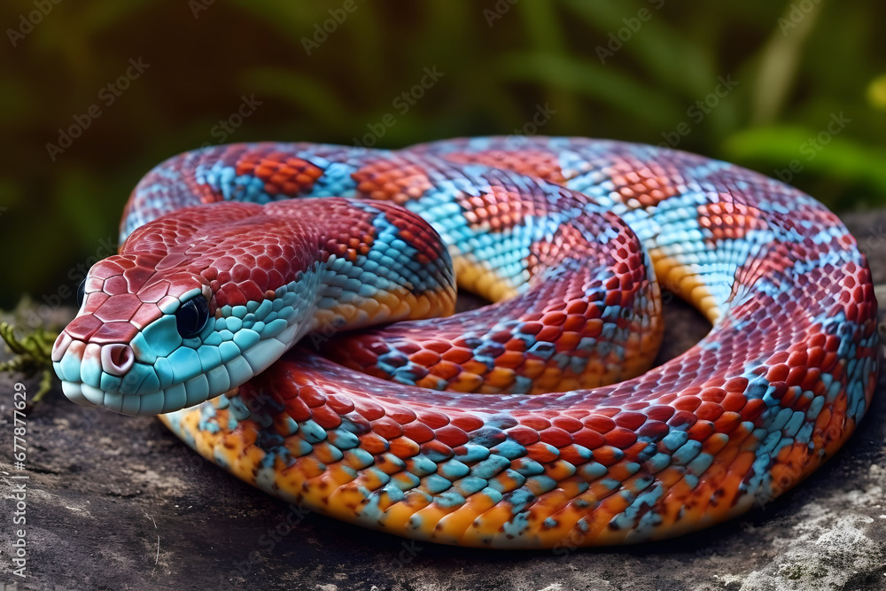 Obraz premium close up of a snake on a branch.