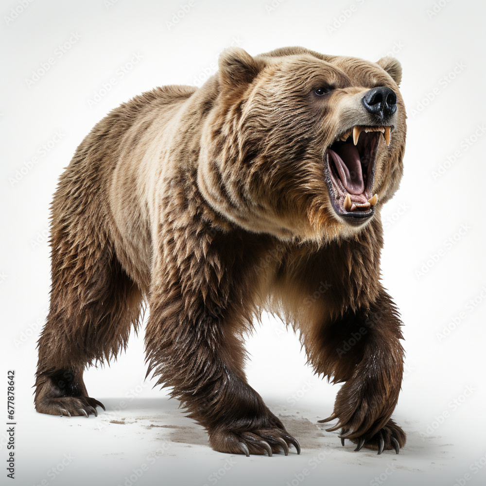 Obraz premium bear in front of a white background