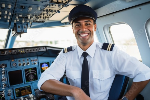 Wallpaper Mural A friendly airplane pilot in a cockpit. Torontodigital.ca